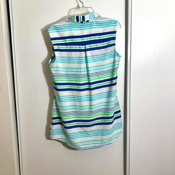 🎊HP!!🎊Merona s/p stripped sleeveless button up - Picture 2 of 3